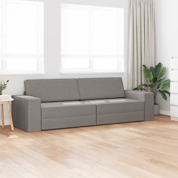 vidaXL Canap&eacute;-Lit 200cm Taupe tissu