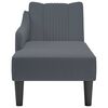 vidaXL Fauteuil long avec accoudoir droit gris foncé velours