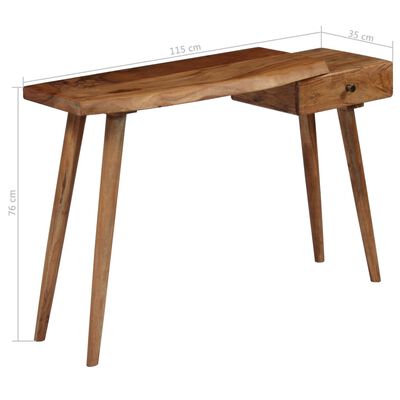 vidaXL Table console Bois d'acacia massif 115 x 35 x 76 cm