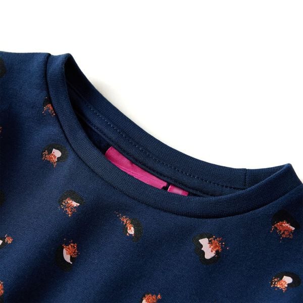 Robe pour enfants à manches longues bleu marine 116