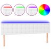 vidaXL T&ecirc;te de lit &agrave; LED Blanc 180x5x78/88 cm Similicuir