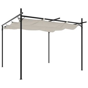 vidaXL Pergola avec toit r&eacute;tractable cr&egrave;me 295x292x230 cm
