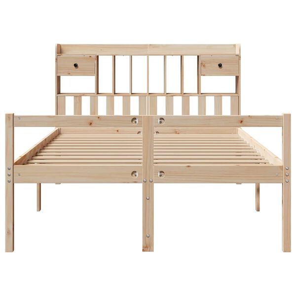 vidaXL Lit biblioth&egrave;que sans matelas 140x190 cm bois de pin massif