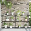 vidaXL Support de plantes &agrave; 3 niveaux Noir 400 x 32 x 104 cm Acier