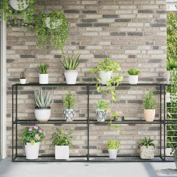 vidaXL Support de plantes &agrave; 3 niveaux Noir 400 x 32 x 104 cm Acier
