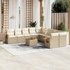 vidaXL Salon de jardin 11 pcs avec coussins beige r&eacute;sine tress&eacute;e