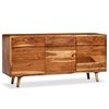 vidaXL Buffet Bois massif avec portes sculpt&eacute;es 160x40x75 cm