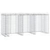vidaXL Mur de gabion pour poubelle 270x91x120 cm fer galvanis&eacute;