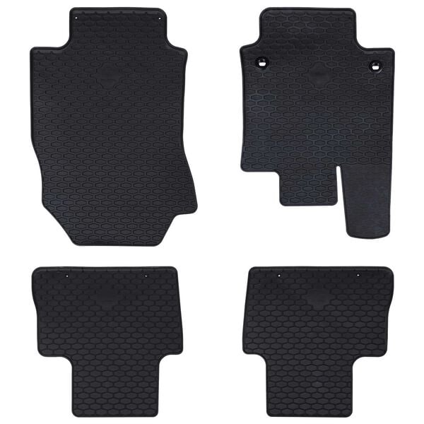 vidaXL Tapis de voiture 4 pcs Noir Caoutchouc