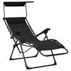 vidaXL Chaises pliables de terrasse lot de 2 Textil&egrave;ne Noir