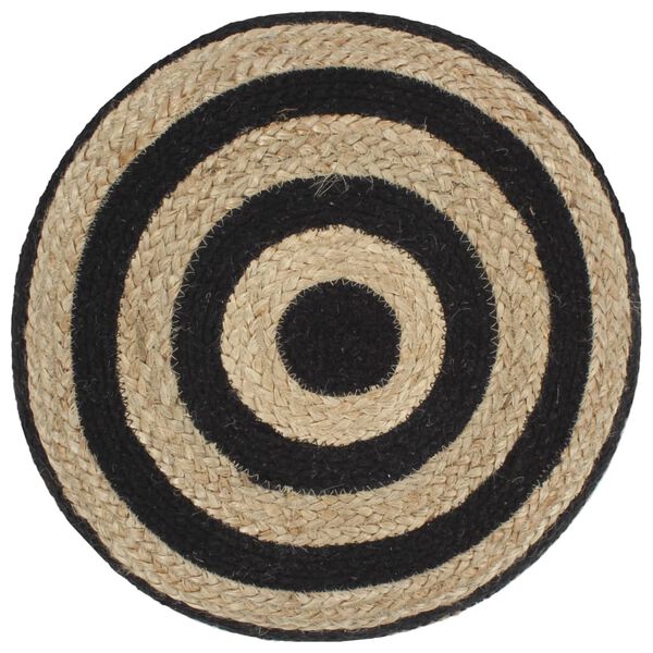 vidaXL Pouf fait &agrave; la main Noir 45 x 30 cm Jute