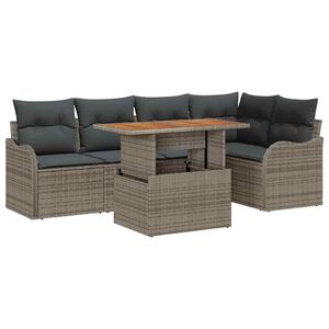 vidaXL Ensemble de canap&eacute; de jardin 6 pc Gris Poly rotin