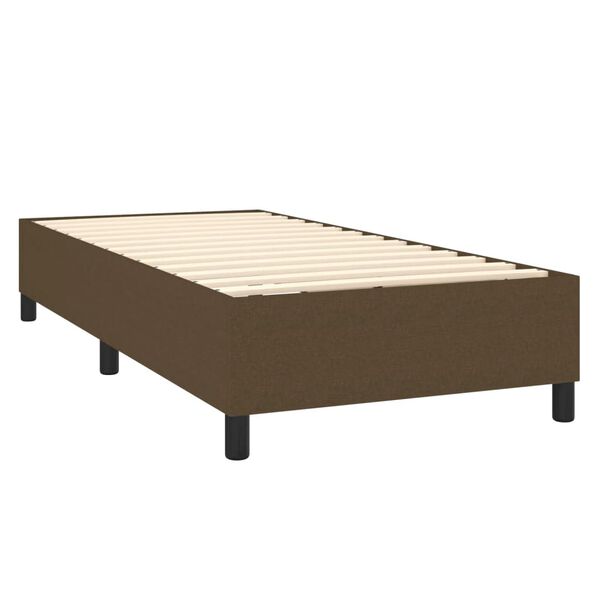 vidaXL Cadre de lit &agrave; ressorts marron fonc&eacute; 90x190 cm tissu