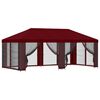 vidaXL Gazebo avec murs lat&eacute;raux 6 x 3 m Bordeaux Polyester et Acier
