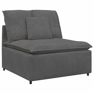 vidaXL Module central de canap&eacute; modulable avec coussins gris fonc&eacute; 100 cm