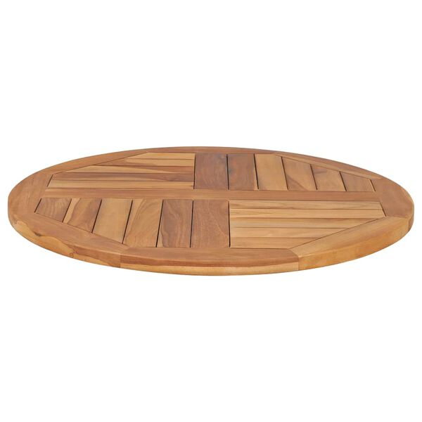 vidaXL Dessus de table Bois de teck solide Rond 2,5 cm 70 cm