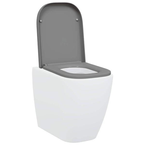 vidaXL Si&egrave;ge de toilette Gris 44,5 x 35 x 3,6 cm Duroplast