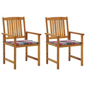 vidaXL Chaises de jardin avec coussins lot de 2 Bois d'acacia massif