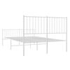 vidaXL Cadre de lit métal sans matelas et pied de lit blanc 120x190 cm