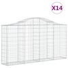 vidaXL Paniers &agrave; gabions arqu&eacute;s 14 pcs 200x30x100/120 cm Fer galvanis&eacute;