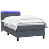 vidaXL Sommier &agrave; lattes de lit et matelas et LED gris fonc&eacute; 90x210 cm velours