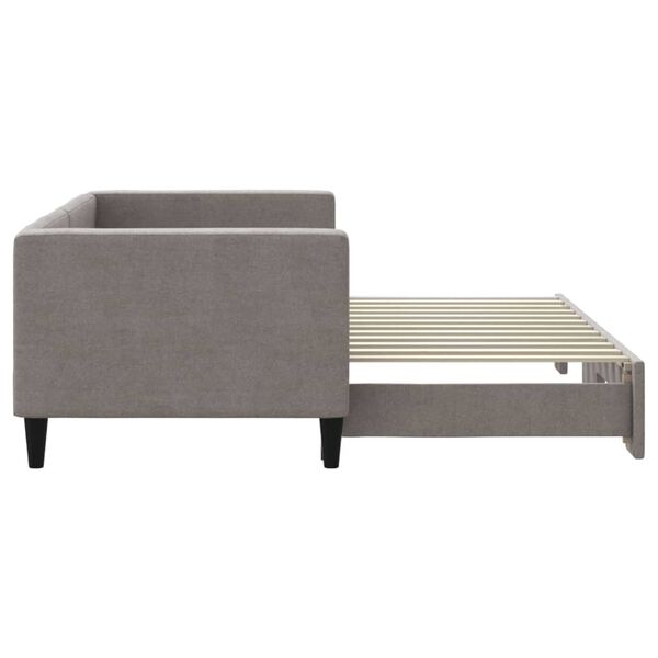 vidaXL Lit de jour avec gigogne sans matelas taupe 80x200 cm