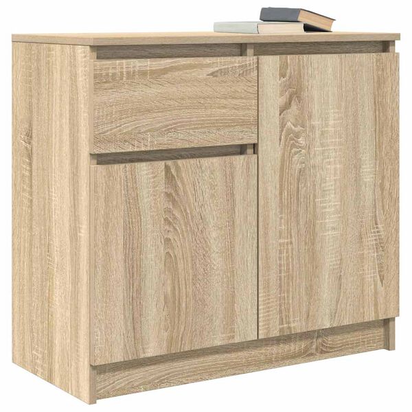 vidaXL Buffet avec tiroir ch&ecirc;ne sonoma 71x35x65 cm bois d'ing&eacute;nierie