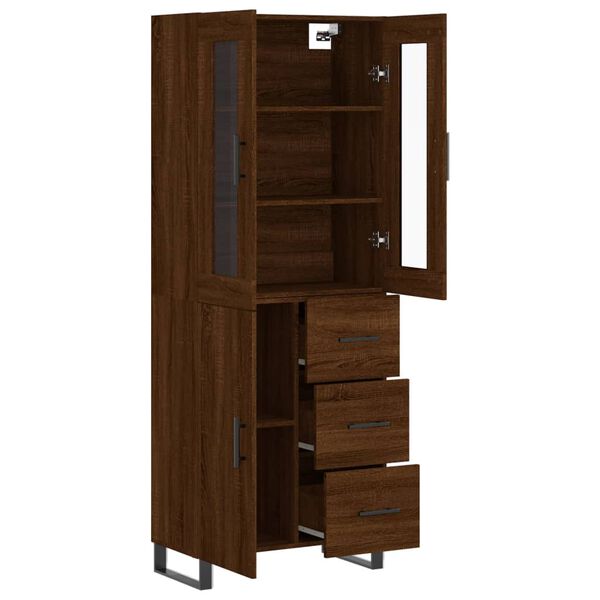 vidaXL Buffet haut Ch&ecirc;ne marron 69,5x34x180 cm Bois d'ing&eacute;nierie