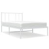 vidaXL Cadre de lit m&eacute;tal sans matelas avec t&ecirc;te de lit blanc 90x190cm