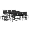 vidaXL Ensemble &agrave; manger de jardin avec coussins 11 pcs noir textil&egrave;ne