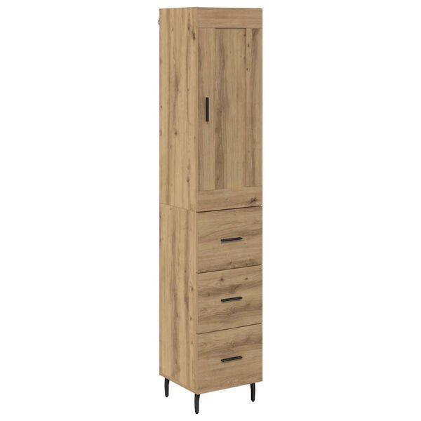 vidaXL Haut Armoire avec tiroir Ch&ecirc;ne artisanal 34,5 x 34 x 180 cm