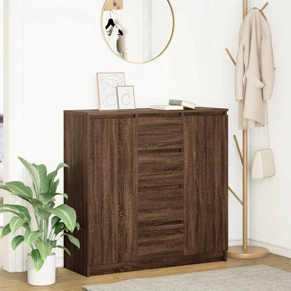 vidaXL Buffet tiroirs ch&ecirc;ne marron 100,5x35x98,5 cm bois d'ing&eacute;nierie