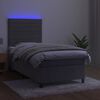 vidaXL Sommier &agrave; lattes de lit matelas LED Gris clair 90x200cm Velours