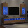 vidaXL Meubles TV avec lumi&egrave;res LED 2 pcs ch&ecirc;ne sonoma 40,5x30x90 cm