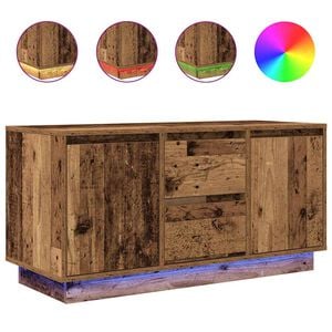 vidaXL Meuble TV avec &eacute;clairage LED vieux bois 100x41x50 cm