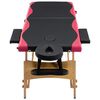 vidaXL Table de massage pliable 2 zones Bois Noir et rose