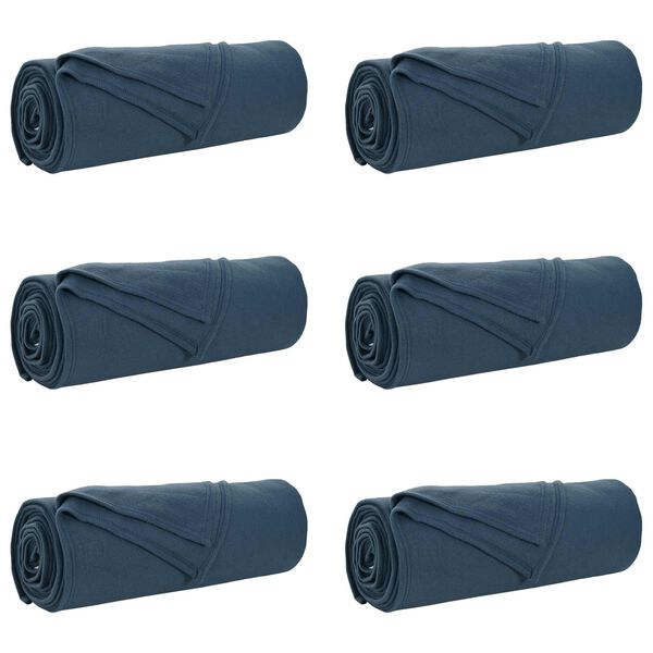 vidaXL Couvertures &agrave; jeter 6 pcs Bleu marine 280 x 210 cm Toison