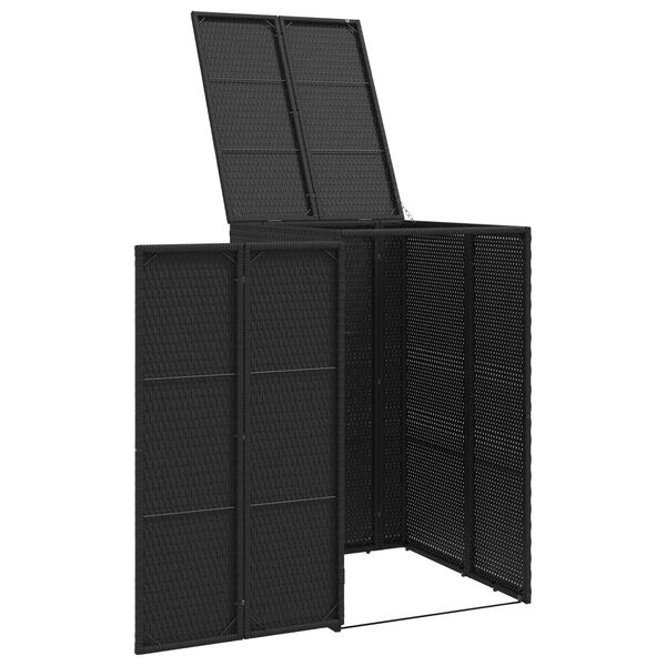 vidaXL Bo&icirc;te de poubelle Noir 65 x 80 x 115 cm Poly&eacute;thyl&egrave;ne