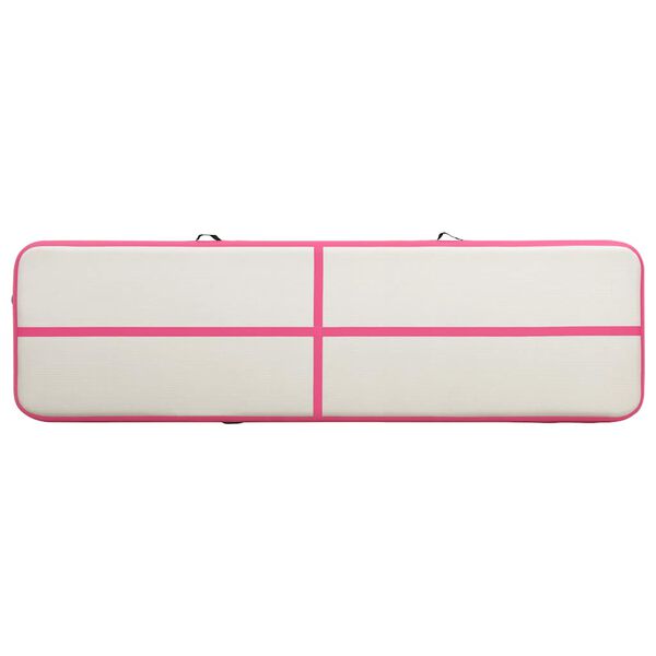 vidaXL Tapis gonflable de gymnastique avec pompe 800x100x15cm PVC Rose