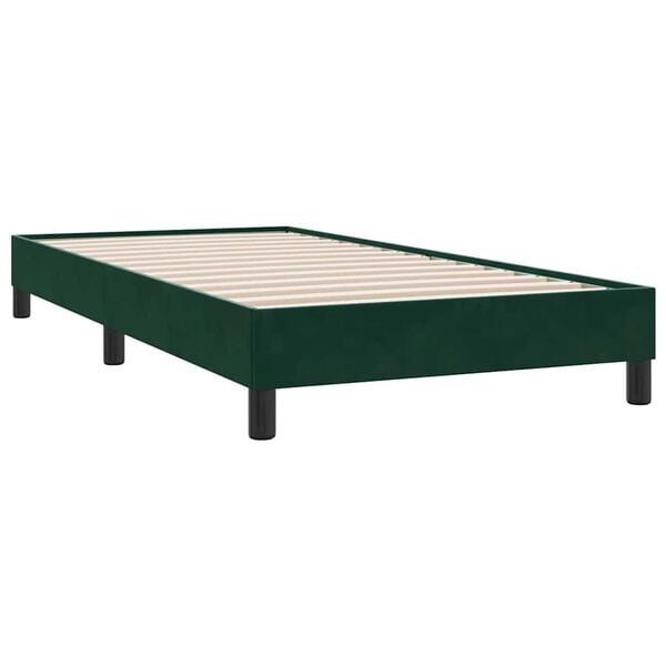 vidaXL Cadre de lit sans matelas vert fonc&eacute; 80x220 cm velours