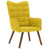 vidaXL Fauteuil relax avec tabouret en velours jaune