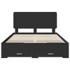vidaXL Cadre de lit avec tiroir Noir 140 x 190 cm Bois d'ing&eacute;nierie