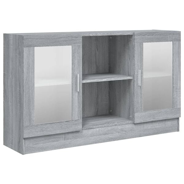 vidaXL Armoire &agrave; vitrine Sonoma gris 120x30,5x70 cm Bois d'ing&eacute;nierie