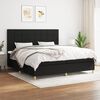 vidaXL Sommier &agrave; lattes de lit avec matelas Noir 200x200 cm Tissu