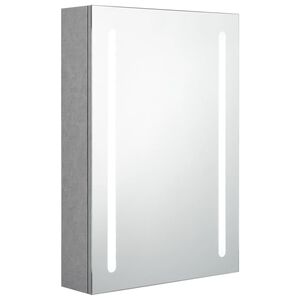 vidaXL Armoire de salle de bain &agrave; miroir LED gris b&eacute;ton 50x13x70 cm