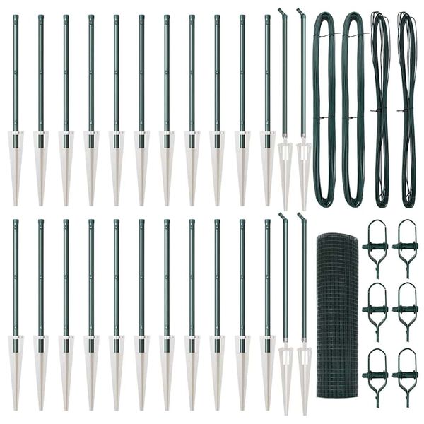 vidaXL Poteau de cl&ocirc;ture. Vert 50 x 0,6 m (treillis 16 x 16 mm)