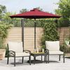 vidaXL Parasol de jardin avec m&acirc;t en acier bordeaux 225x225x212 cm