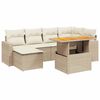 vidaXL Salon de jardin avec coussins 7 pcs beige r&eacute;sine tress&eacute;e