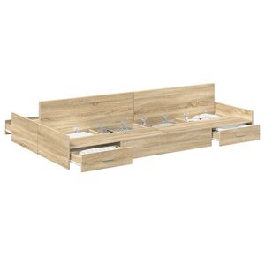 vidaXL Cadre de lit avec rangement Ch&ecirc;ne Sonoma 120 x 190 cm