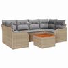 vidaXL Ensemble de canap&eacute; de jardin 7 pc Beige et Gris clair polyrotin